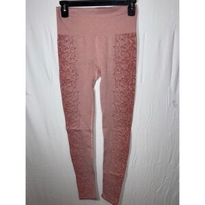 Ryka Womens Small S Leggings Snake Print High Waist‎ Athletic Rose Pink